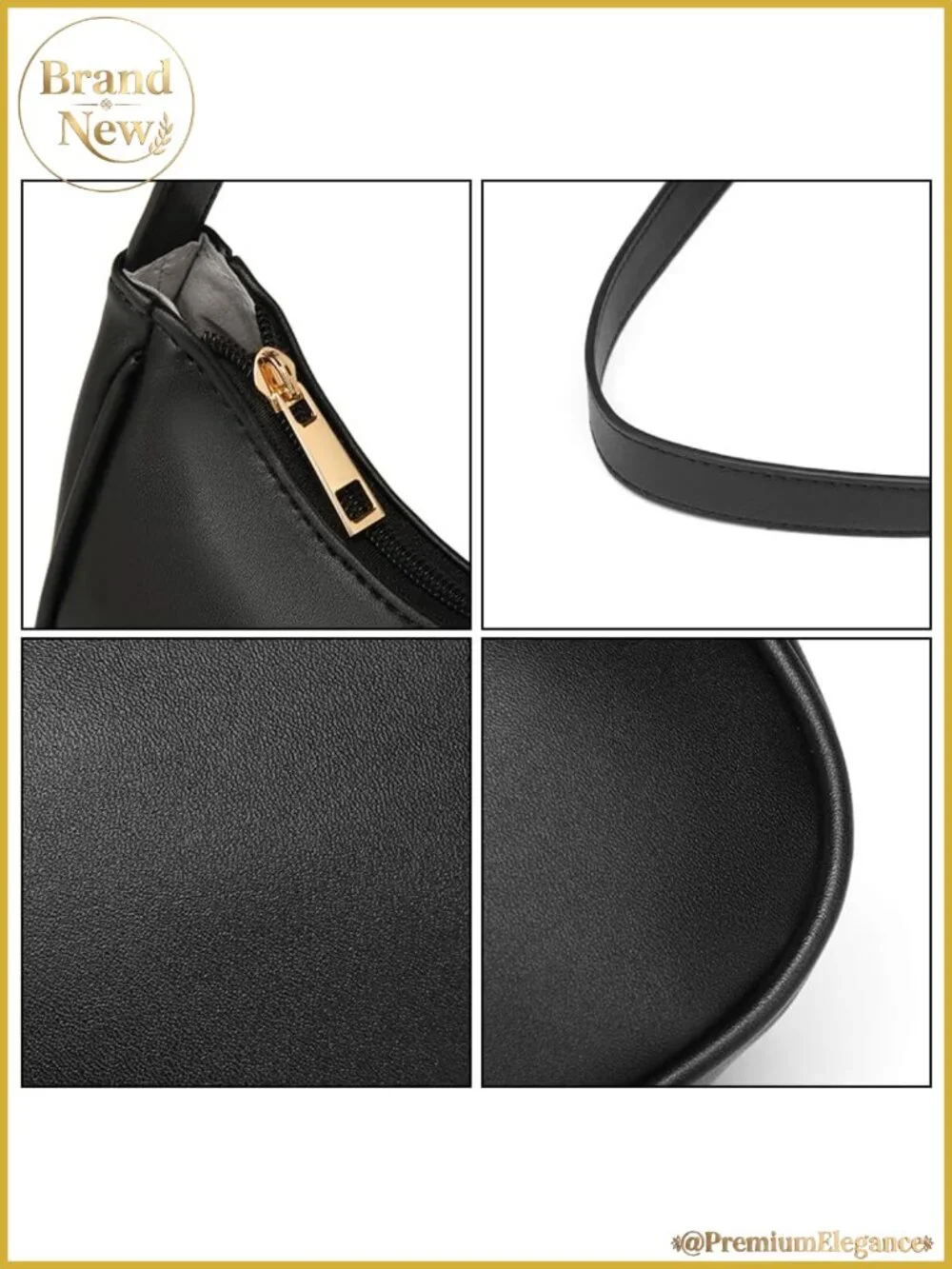 Vegan Leather Hobo Sling Tote Handbag Retro Clutch Purse with Zipper